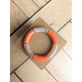 Bracelet GEORGES bicolore terracotta et nougat