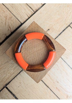 Bracelet GEORGES bicolore orange et marron
