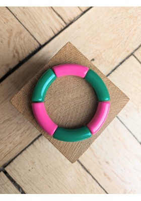 Bracelet GEORGES bicolore rose et vert