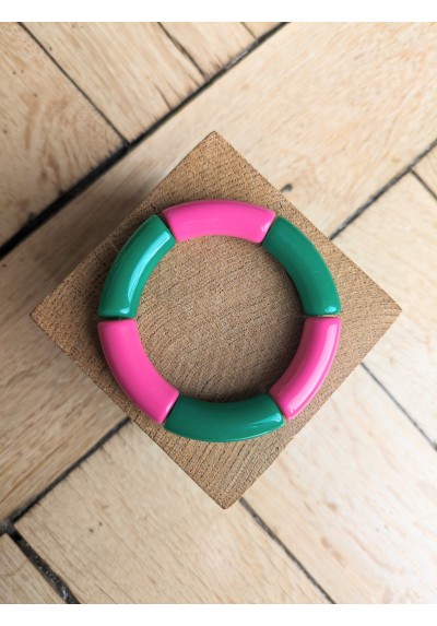 Bracelet GEORGES bicolore rose et vert