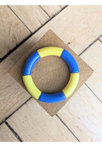 Bracelet GEORGES bicolore jaune et bleu roi