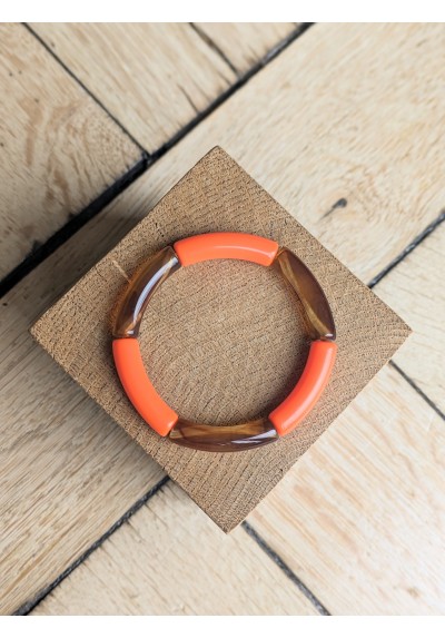 Bracelet GEORGETTE bicolore orange et marron
