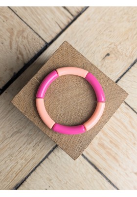 Bracelet GEORGETTE bicolore saumon et rose
