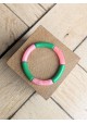 Bracelet GEORGETTE bicolore vert prairie et rose marbré
