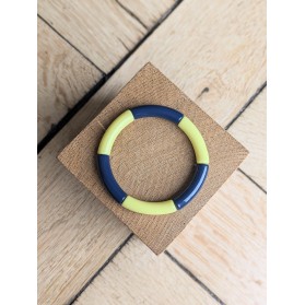 Bracelet GEORGETTE bicolore bleu roi et jaune