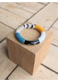 Bracelet GEORGES "Mama" moutarde, bleu et léopard