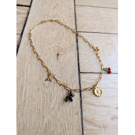 Collier GRIGRI chien et cerise