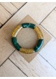 Bracelet GEORGES bicolore glitter doré vert forêt