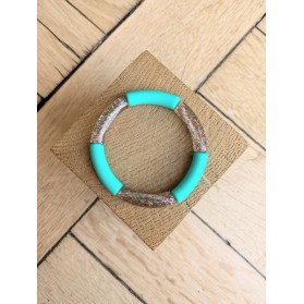 Bracelet GEORGETTE bicolore glitter multicolore turquoise