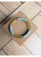 Bracelet GEORGETTE bicolore glitter doré vert de gris