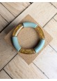 Bracelet GEORGES bicolore glitter doré vert de gris