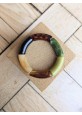 !!! NEW !!! Bracelet GEORGES kaki, noir et léopard ambré