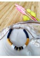 BRACELET CHARLOTTE - bleu marine et moutarde