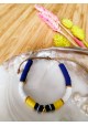 BRACELET CHARLOTTE - bleu roi et jaune