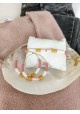 BRACELET CHARLOTTE - vieux rose et moutarde
