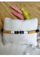 BRACELET CHARLOTTE - bleu marine et moutarde