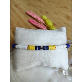 BRACELET CHARLOTTE - bleu roi et jaune