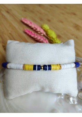 BRACELET CHARLOTTE - bleu roi et jaune
