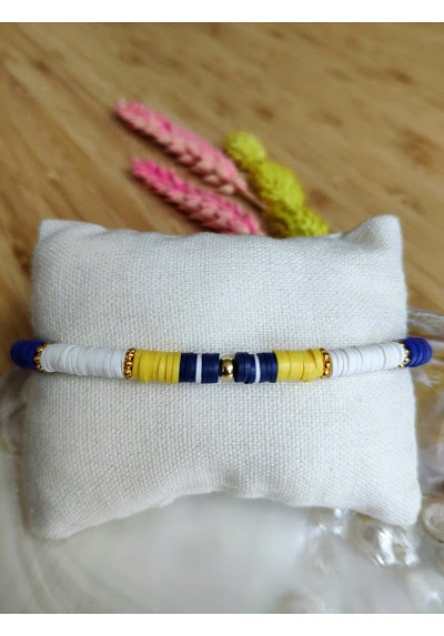 BRACELET CHARLOTTE - bleu roi et jaune