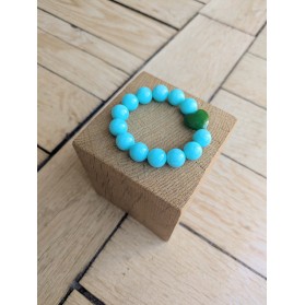 Bracelet BIANCA turquoise et vert prairie
