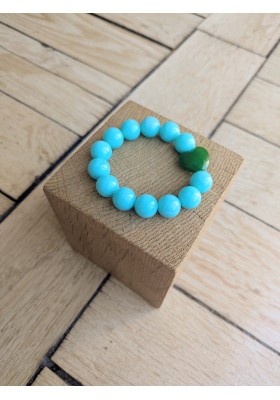 Bracelet BIANCA turquoise et vert prairie