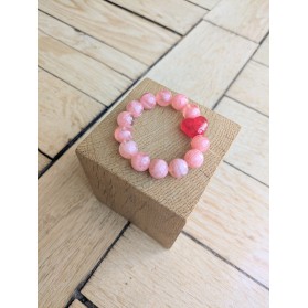 Bracelet BIANCA rose et rouge