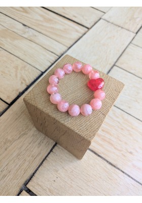 Bracelet BIANCA rose et rouge