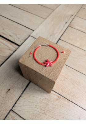 Bracelet BESSIE rouge étoile de mer
