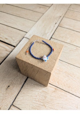 Bracelet BESSIE bleu marine oiseau