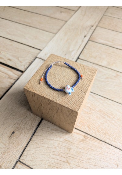 Bracelet BESSIE bleu marine oiseau
