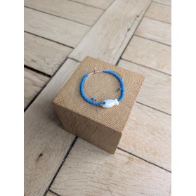 Bracelet BESSIE bleu poisson blanc