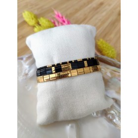 BRACELET CAMILLE x CLYDE - lot de 3 noir et doré