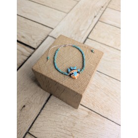 Bracelet BESSIE turquoise poisson multicolore