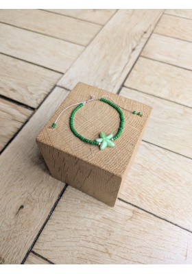 Bracelet BESSIE vert étoile de mer