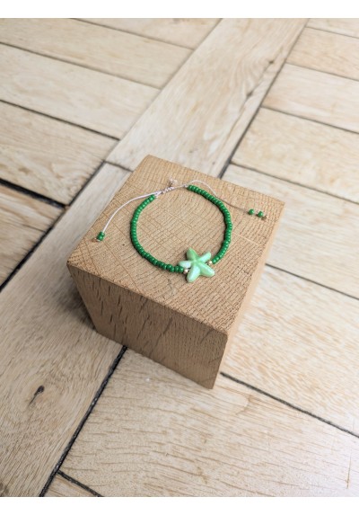 Bracelet BESSIE vert étoile de mer