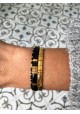 BRACELET CAMILLE x CLYDE - lot de 3 noir et doré