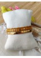 BRACELET CAMILLE x CLYDE - lot de 3 moutarde et doré