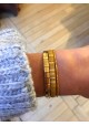 BRACELET CAMILLE x CLYDE - lot de 3 moutarde et doré