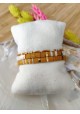 BRACELET CAMILLE x CLYDE - lot de 3 moutarde et écru