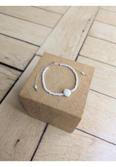 Bracelet BESSIE blanc cassé coquillage