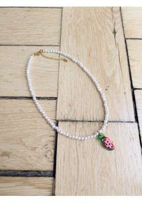 Collier CELESTINE pastèque