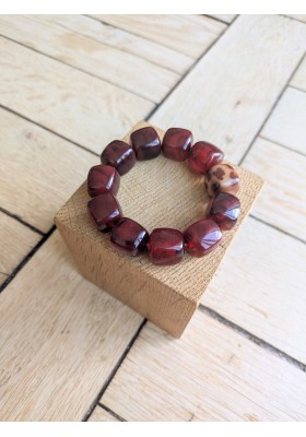 Bracelet DANIA bordeaux et léopard 15€