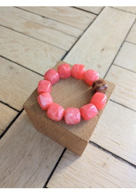 Bracelet DANIA corail et léopard 15€