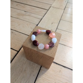 Bracelet DIANE bordeaux et rose 12€