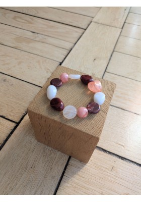 Bracelet DIANE bordeaux et rose 12€
