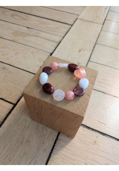 Bracelet DIANE bordeaux et rose 12€
