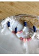 Boucles d'oreilles CHARLOTTE - bleu marine et moutarde