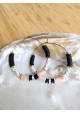 Boucles d'oreilles CHARLOTTE - bleu marine et moutarde