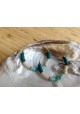 Boucles d'oreilles CHARLOTTE - bleu marine et moutarde