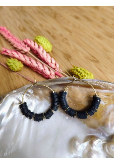 Boucles d'oreilles CHARLIE - noir